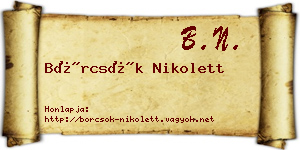 Börcsök Nikolett névjegykártya